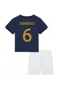 Ranska Matteo Guendouzi #6 Jalkapallovaatteet Lasten Kotipeliasu MM-kisat 2022 Lyhythihainen (+ Lyhyet housut)
